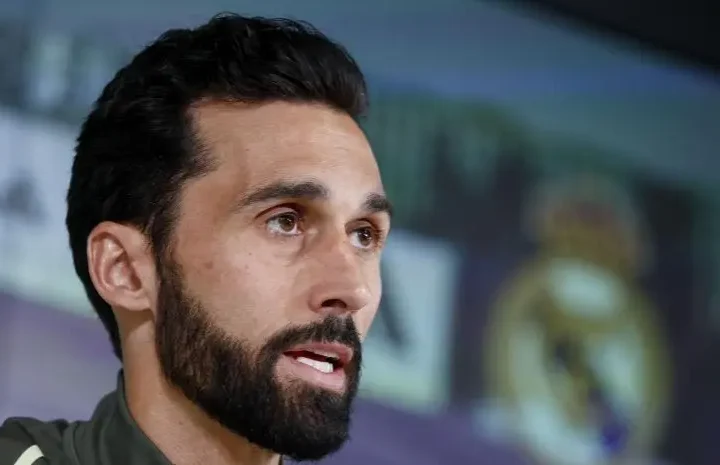 Real Madrid coach speaks during a pre-match press conference as the club pushes its six-game title target