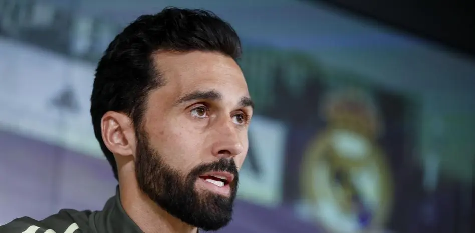 Real Madrid coach speaks during a pre-match press conference as the club pushes its six-game title target
