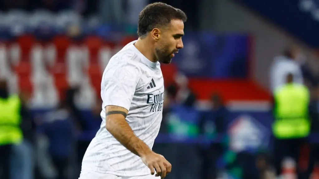 Dani Carvajal during a Real Madrid match after the club confirmed his summer exit