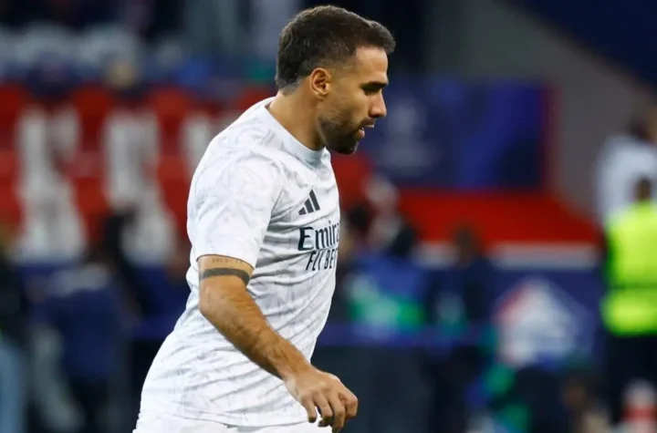 Dani Carvajal during a Real Madrid match after the club confirmed his summer exit