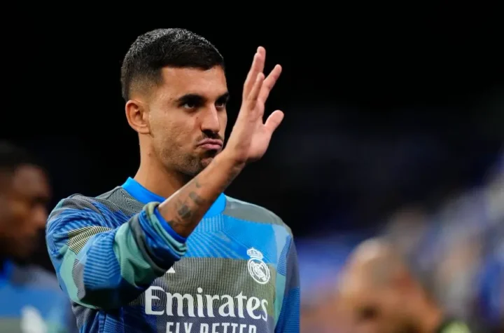 Dani Ceballos of Real Madrid warms up before a match as his future comes under doubt after the latest El Clásico snub