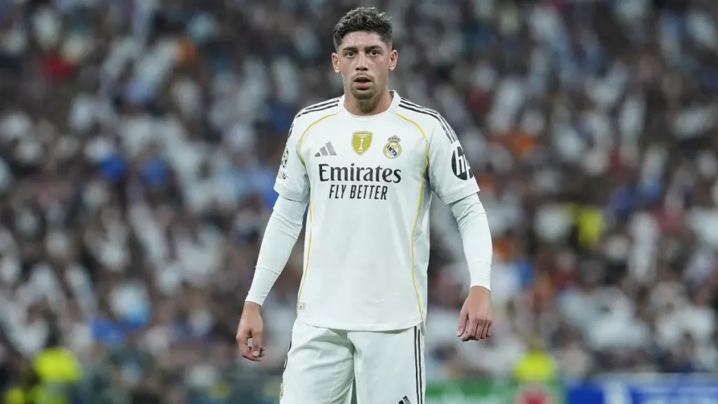 Federico Valverde head injury concern as the Real Madrid midfielder stands on the pitch before El Clasico