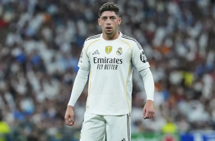 Federico Valverde head injury concern as the Real Madrid midfielder stands on the pitch before El Clasico