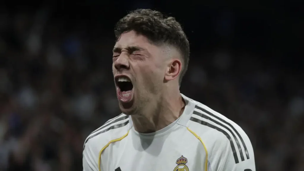 Federico Valverde injury concern as the Real Madrid midfielder reacts during a match ahead of El Clasico