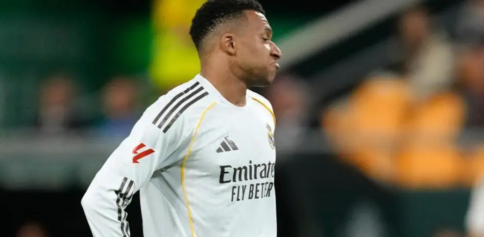 Mbappe medical tests image showing Kylian Mbappe during a Real Madrid match before the Clasico decision