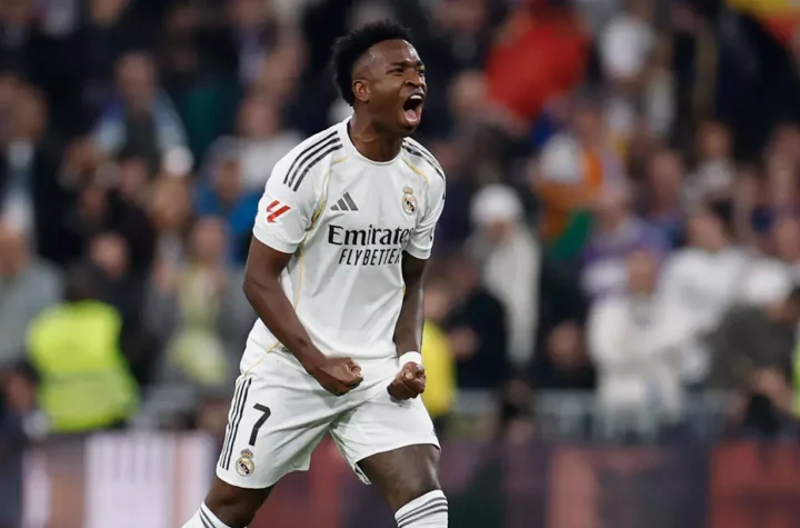 Real Madrid player celebrating as the Real Madrid lineup vs Barcelona is confirmed for El Clasico
