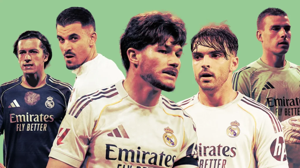 Group graphic of several Real Madrid players in club kits