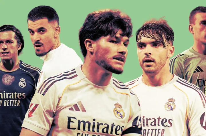Group graphic of several Real Madrid players in club kits