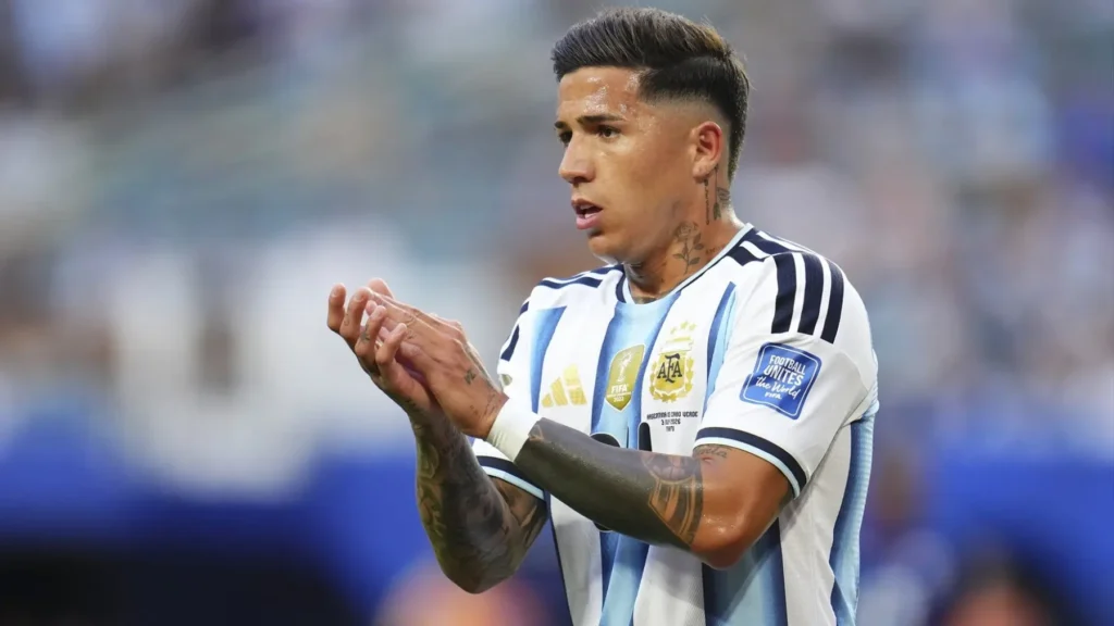 Argentina midfielder applauding during a match
