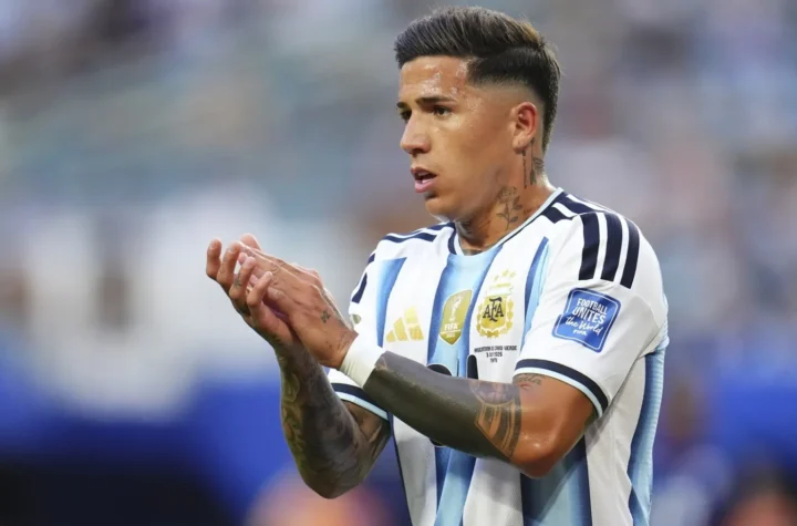 Argentina midfielder applauding during a match