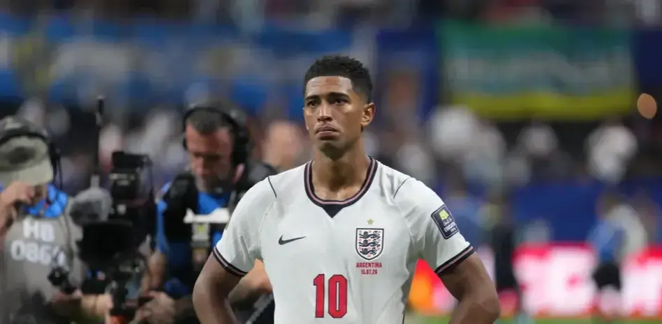 Jude Bellingham emotional message featured image showing an England player after a painful World Cup defeat