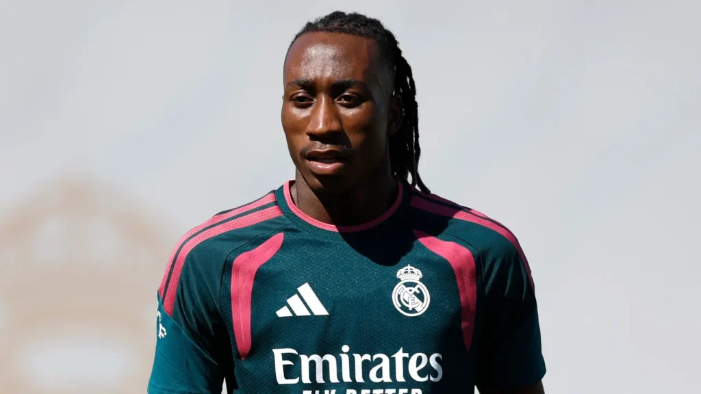 Real Madrid player pictured in training for coverage of the Yan Diomande Real Madrid debut ahead of his first appearance.