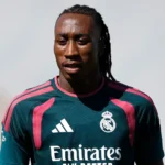 Real Madrid player pictured in training for coverage of the Yan Diomande Real Madrid debut ahead of his first appearance.